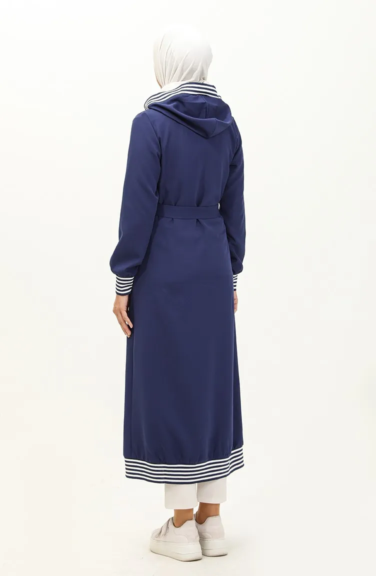 Abaya à Capuche Zippée Indigo 19126 14569