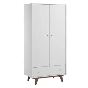 Armoire 2 Portes Mid - Noix et Blanc