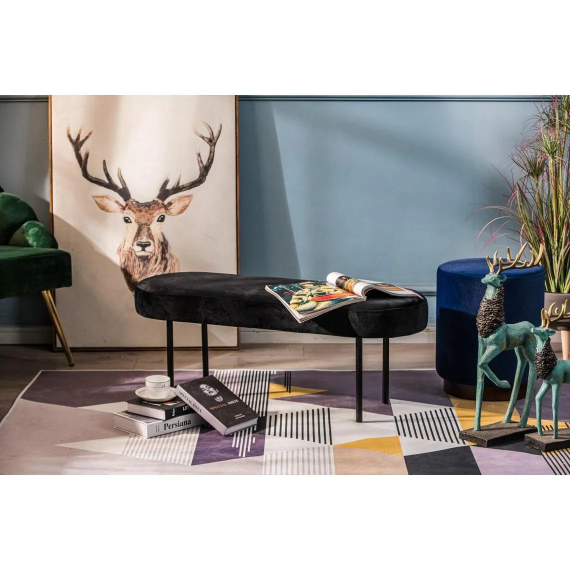 Banc design scandinave Noir  | 3 Suisses