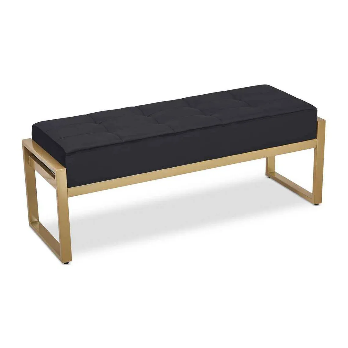 Banquette EDISON Velours Noir Pieds Or | 3 Suisses