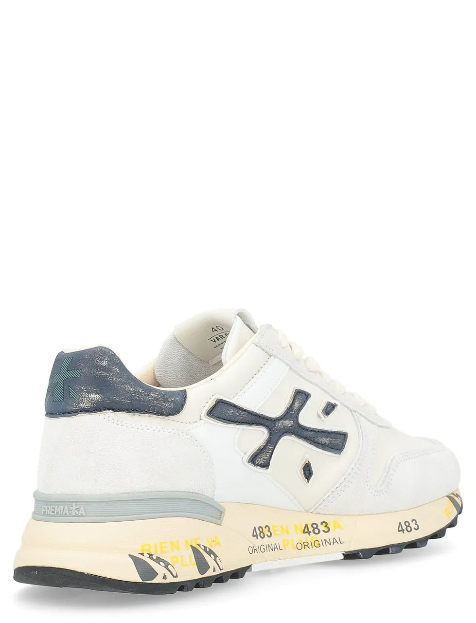Baskets Premiata Mick en cuir blanc