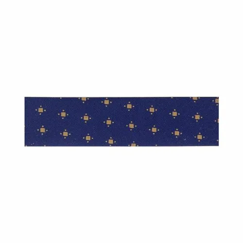 Bobine 25m biais replié fantaisie bleu/beige 20mm