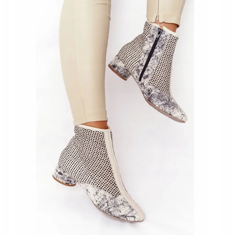 Boots Talon Tressé Maciejka 04937-03 Gris beige