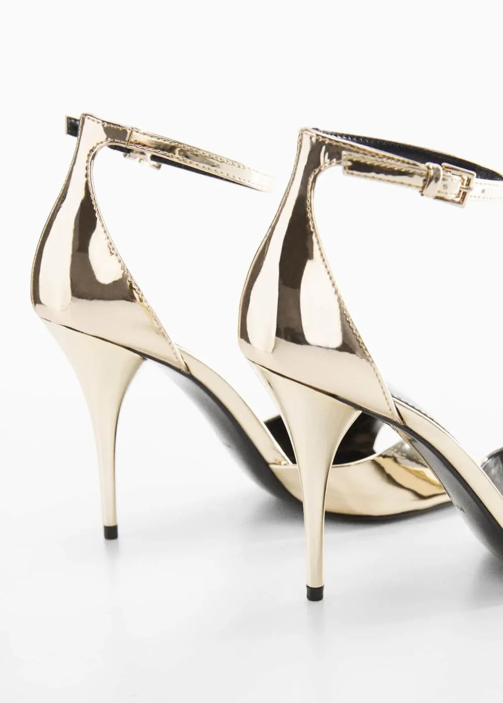Chaussure | Femme MANGO Sandales Métallisées à Talon Or