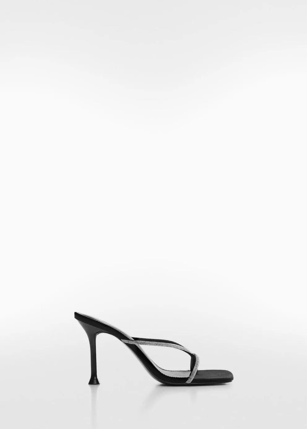 Chaussure | Femme MANGO Sandales Talon Lanières Strass Noir