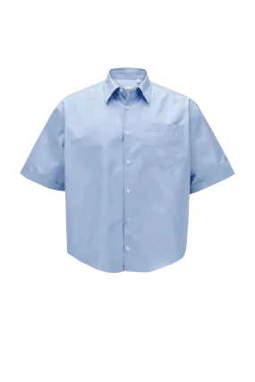 Chemise Boxy Bleu Cachemire Uni