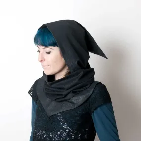 Col à Capuche lutin amovible - Noir pailleté
