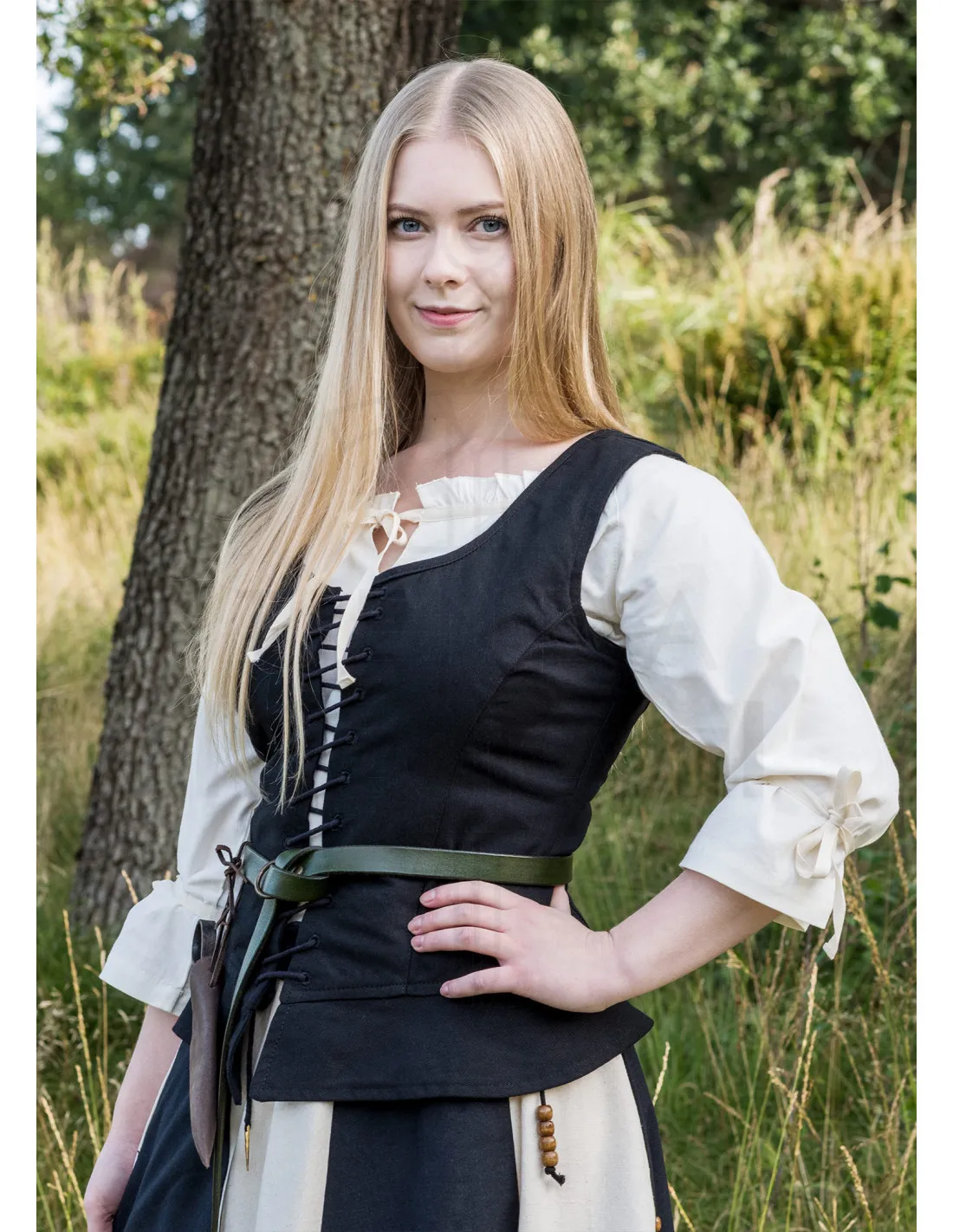 Corsage médiéval modèle Tilda en noir ⚔️ Boutique Épées