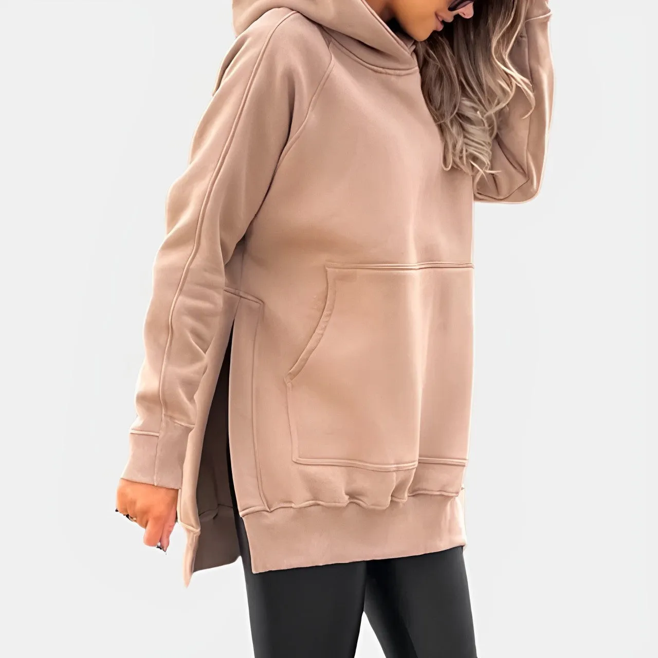 Delora - Sweat à capuche oversize avec fente latérale