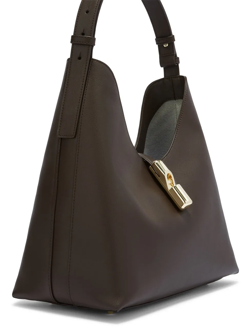 Furla Sac Drop en cuir lisse marron