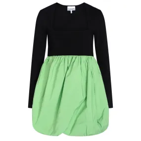 Ganni Robe noire avec jupe ballon