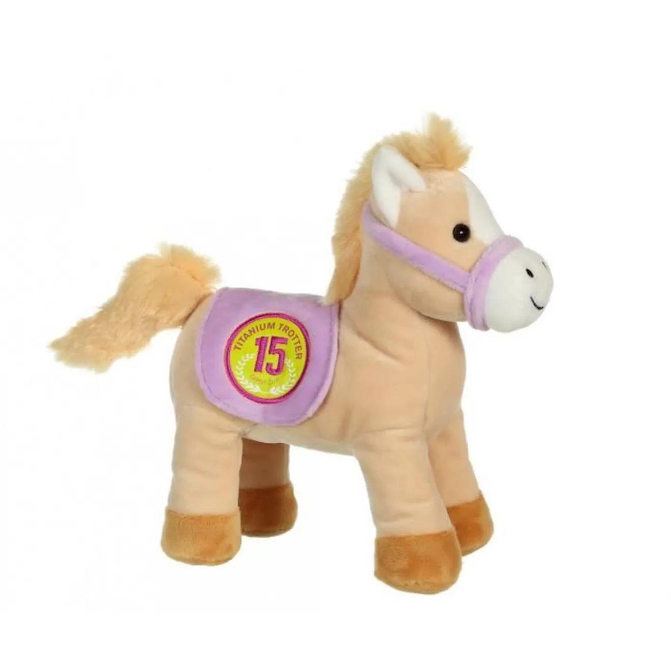 Gipsy Toys - Race Poneez Sonore n°15 - 22cm - Beige Dossard Violet beige - Gipsy Toys