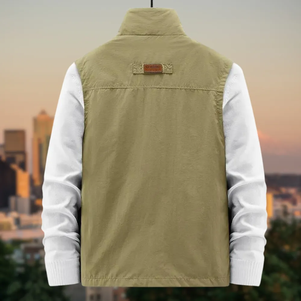 Homme - Gilet multi-poches - Pratique et léger - Vêtement idéal pour l