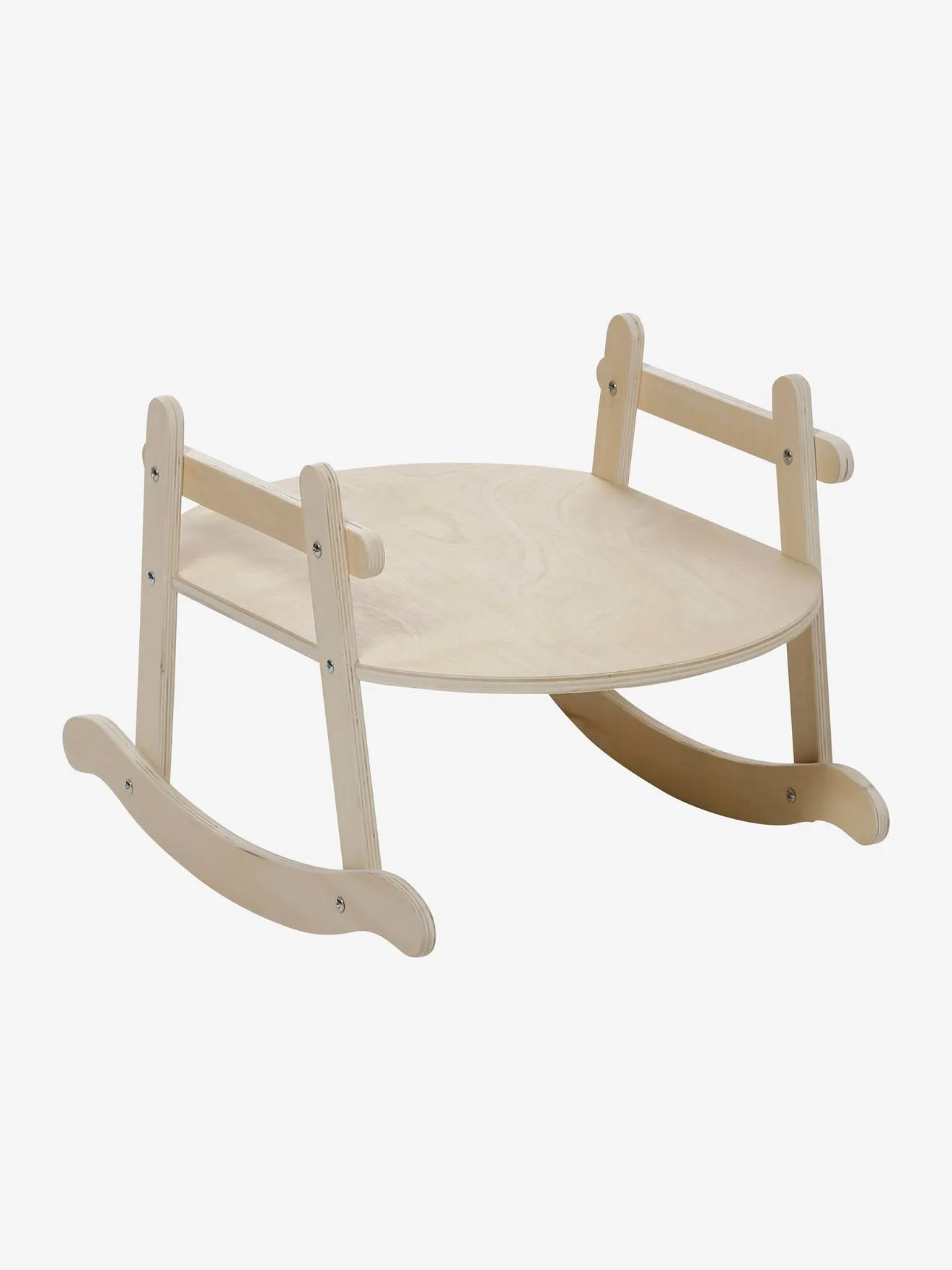 Lit à bascule en bois FSC® et tissu bouclette blanc - Vertbaudet
