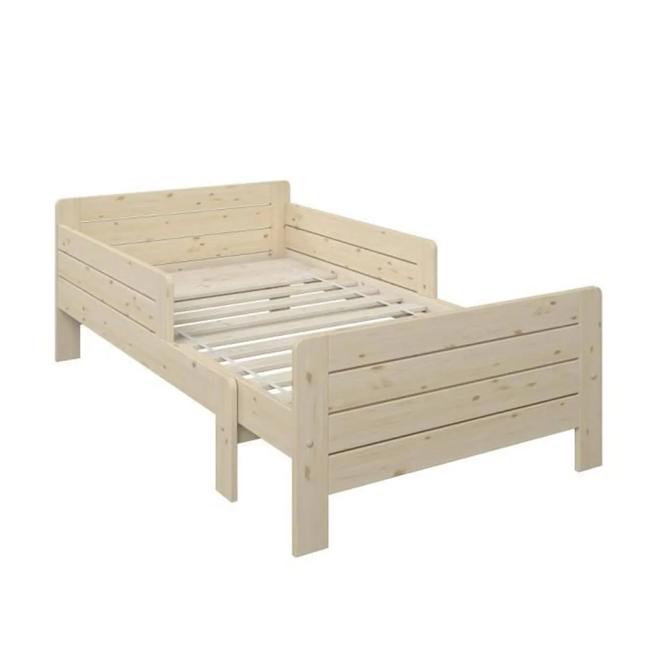 Lit évolutif en pin coloris naturel 90x140-200 Edouard beige - Alfred & Compagnie