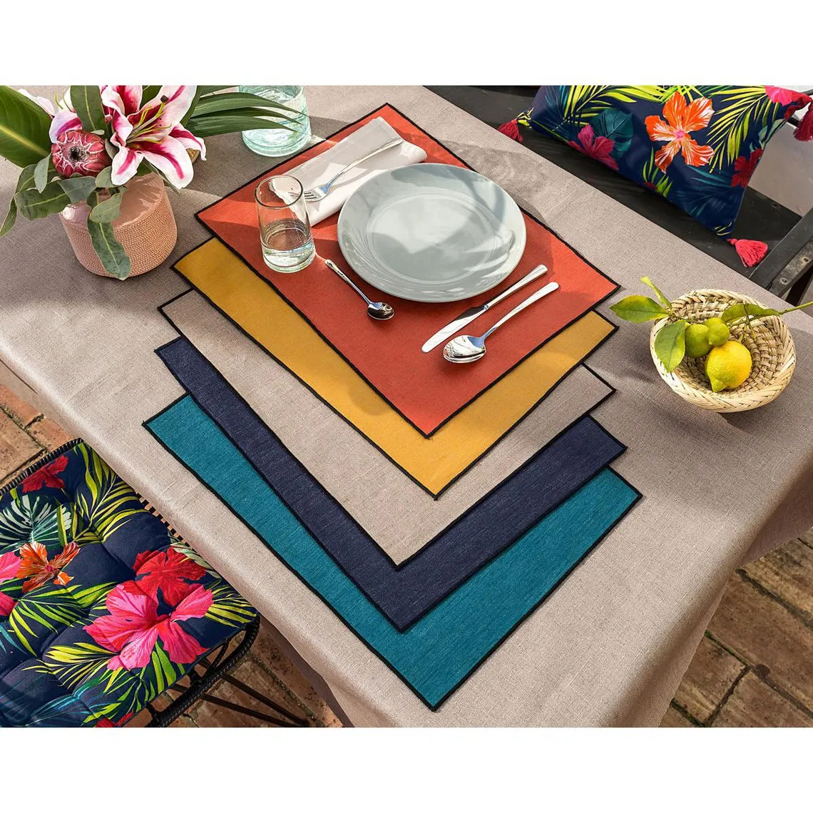 Lot de 4 sets de table BORGO - beige | Sets, chemins de table 3 SUISSES