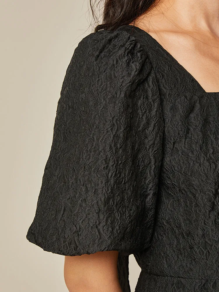 Mini-robe jacquard à nœud papillon détachable