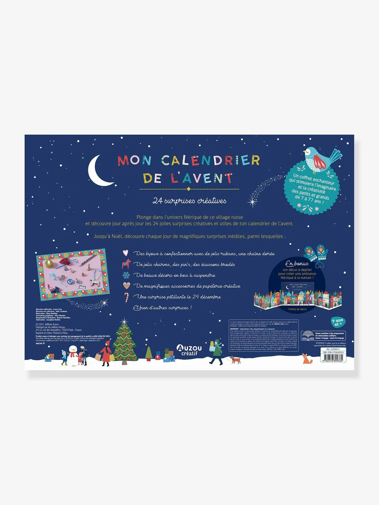 Mon Calendrier de l'Avent Créatif 2021 - AUZOU blanc - Auzou