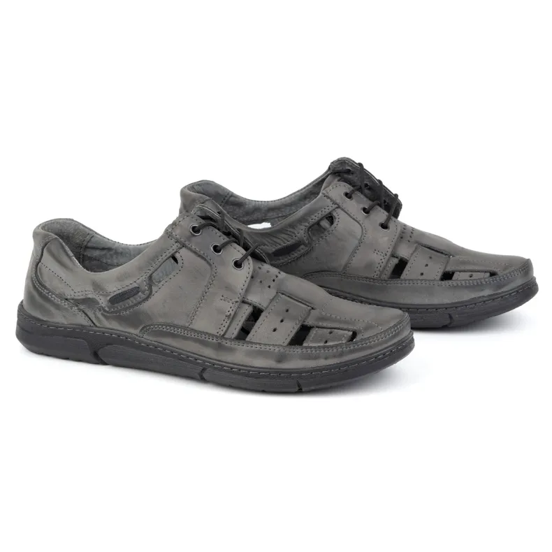 Olivier Chaussures d'été homme ajourées 600 gris