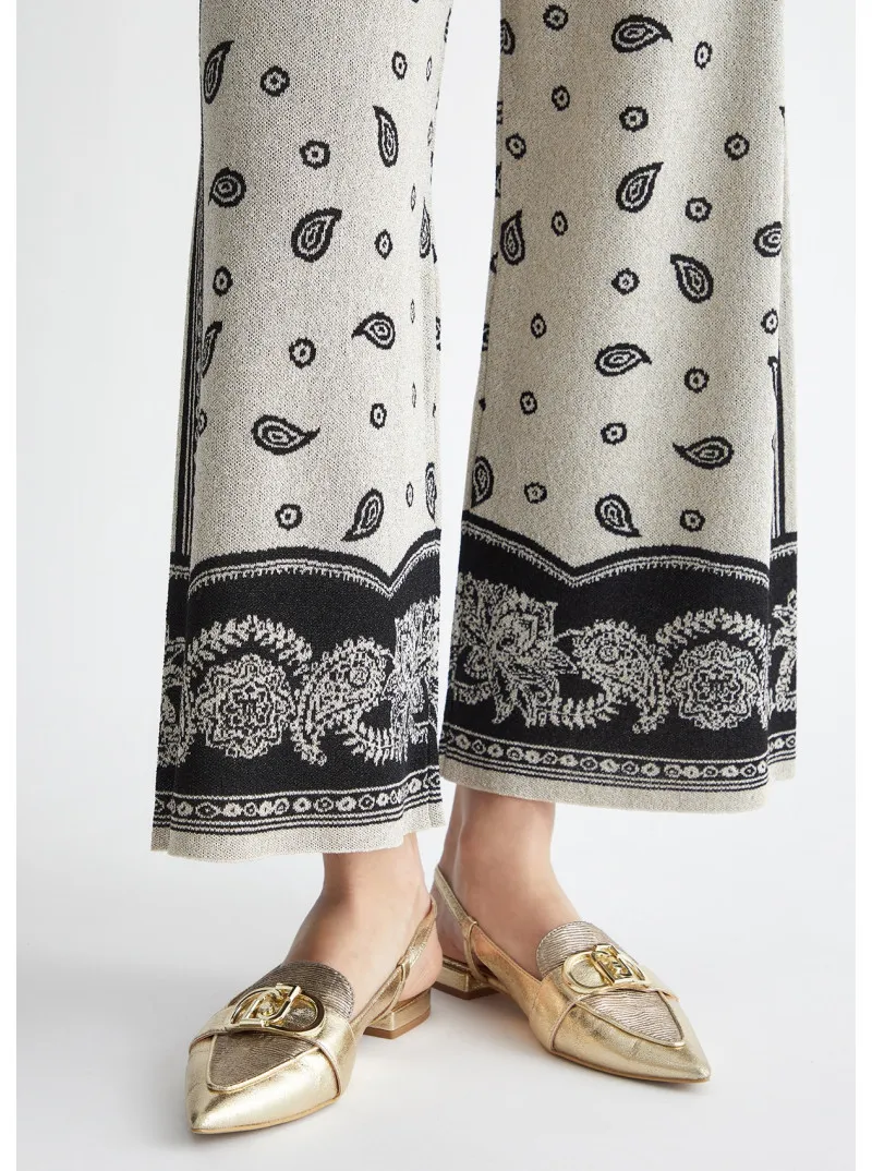 Pantalon en maille motif cachemire Liu Jo