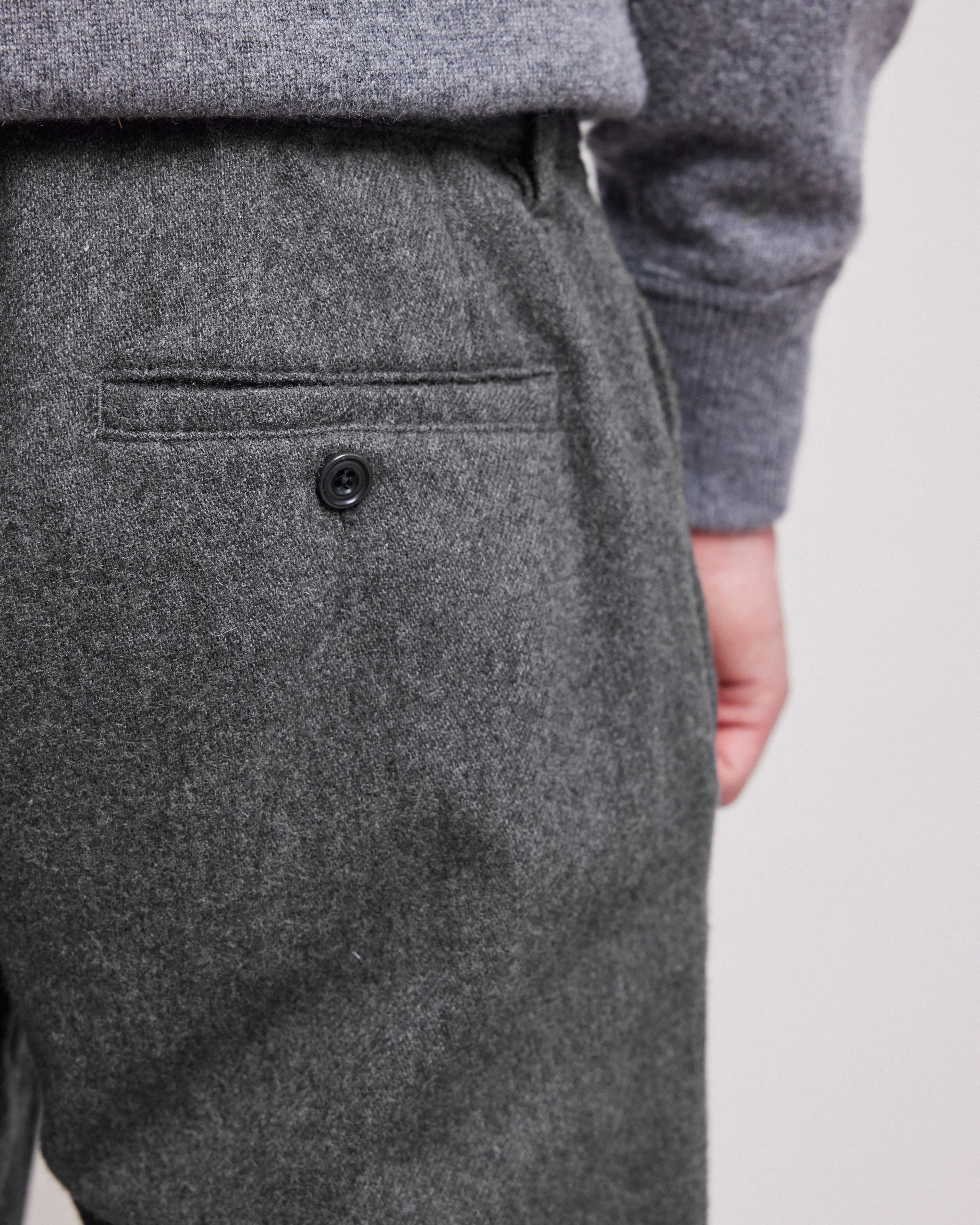 Pantalon Homme en flanelle de laine Gris Tanker