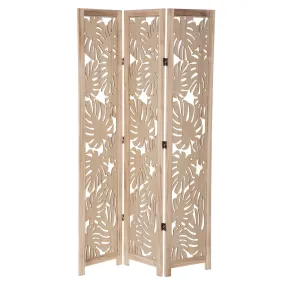 Paravent en feuilles de palmier naturelles beige | 3 Suisses