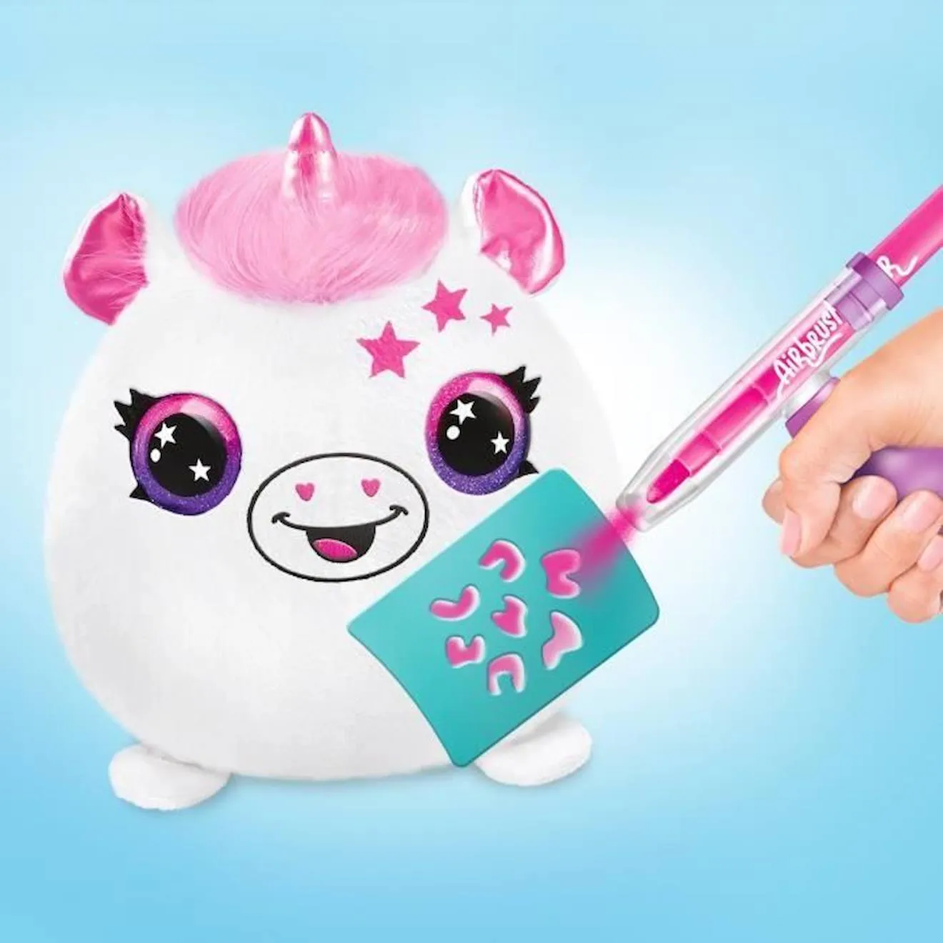 Peluche à personnaliser Airbrush Plush Baril Squishy - Canal Toys - Loisirs créatifs pour enfant dès 6 ans blanc - Canal Toys