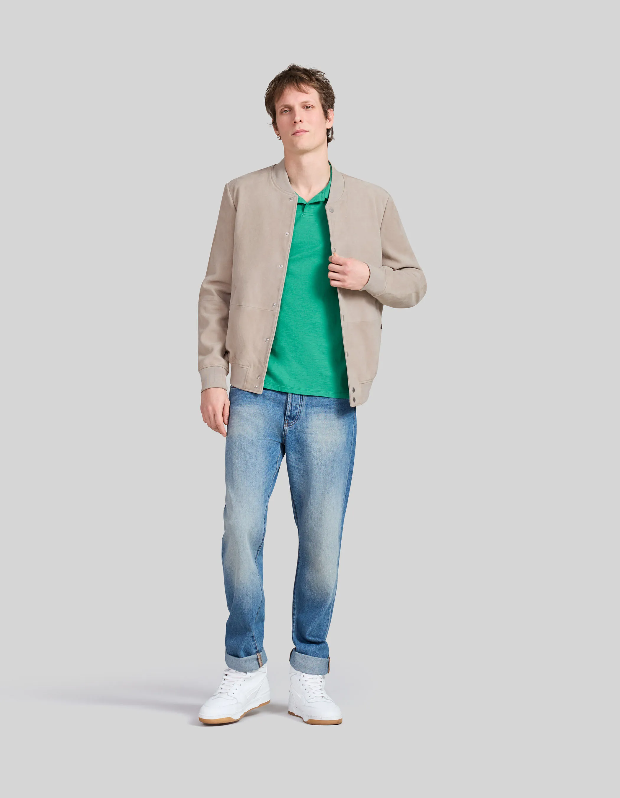 Polo petrol coton bio flammé Homme