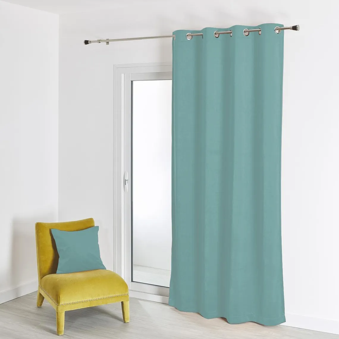 RIDEAU SUEDINE UNIE-AQUA-140x260 | 3 Suisses