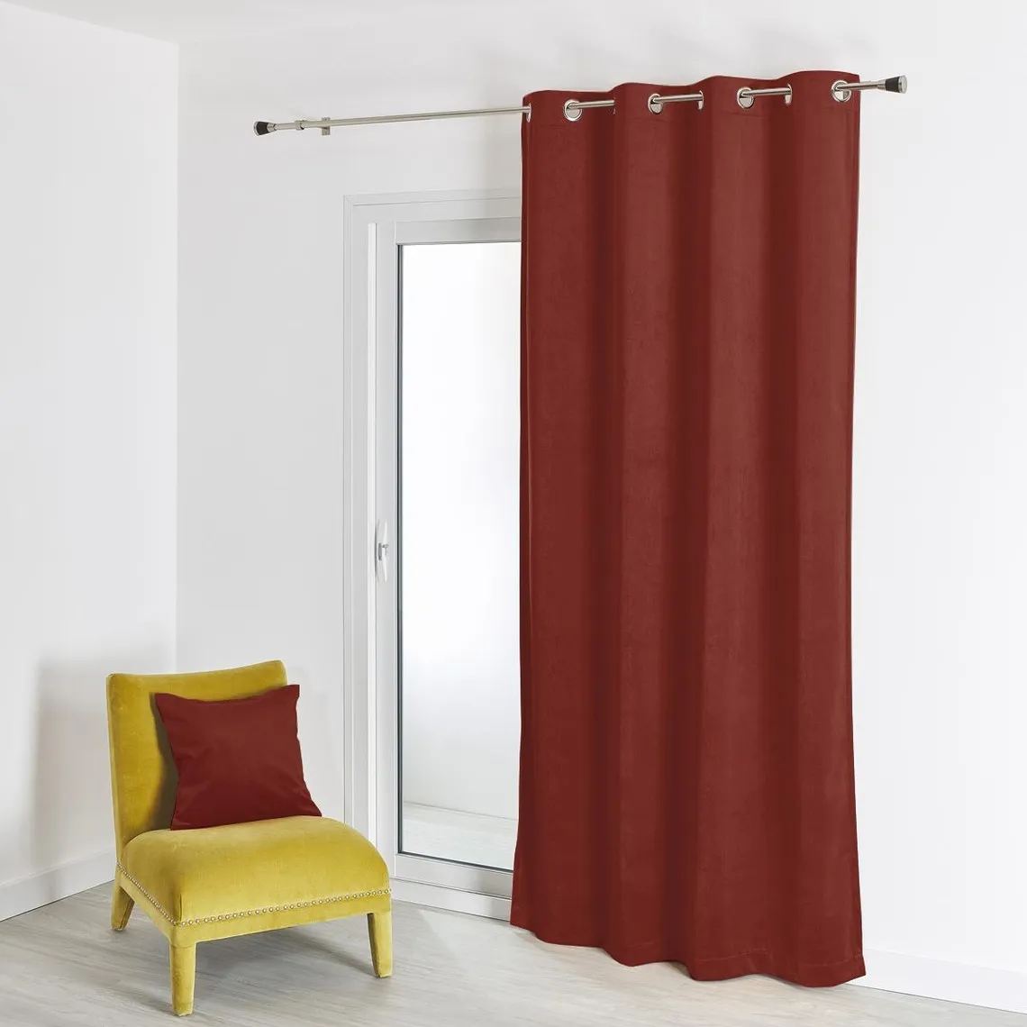 RIDEAU SUEDINE UNIE-TERRE DE SIENNE-140x260 | 3 Suisses