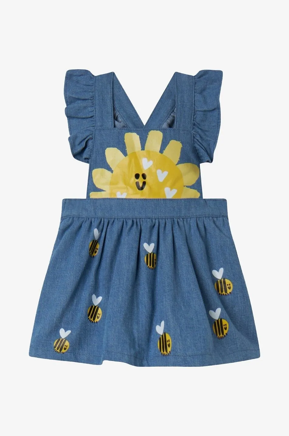 Robe chasuble en chambray bébé Bumblebee