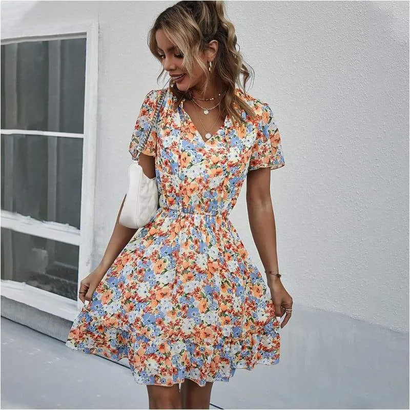 Robe courte bohème femme
