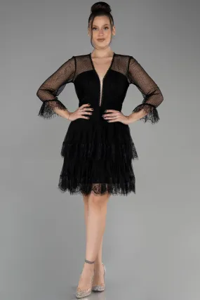 Robe de Cérémonie Courte Noir ABK1866
