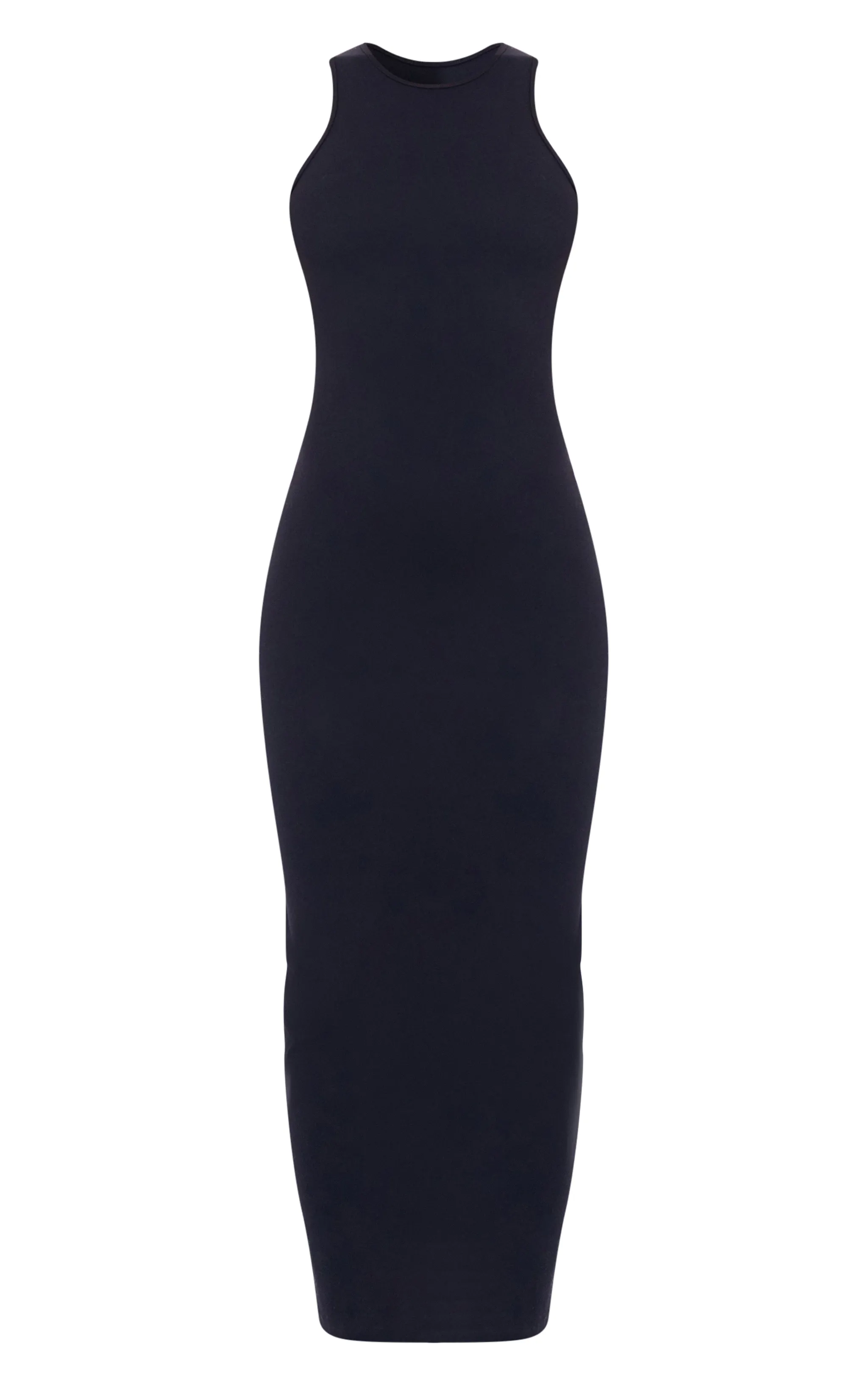 Robe mi-longue noire Sculpt à contours et dos nageur