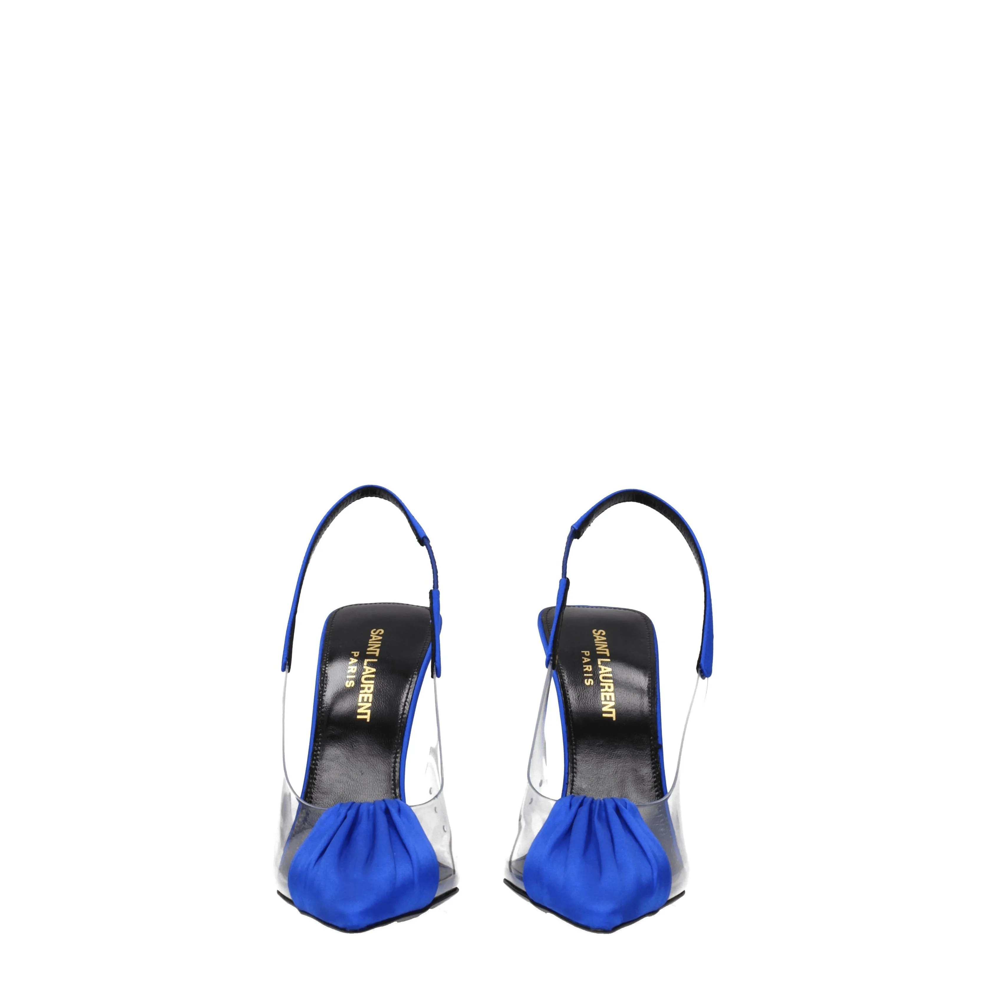 Saint laurent sandales femmes satin bleu