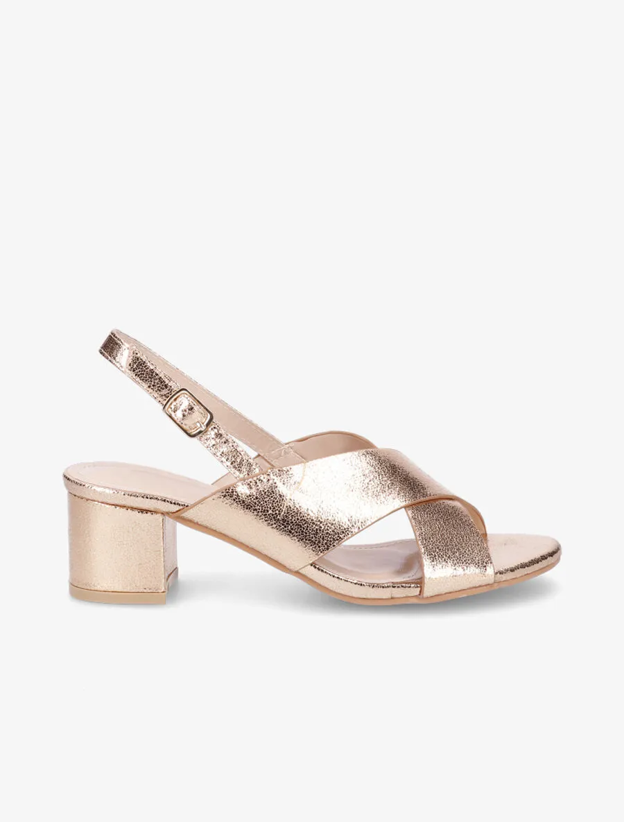 Sandales à brides croisées - Rose gold