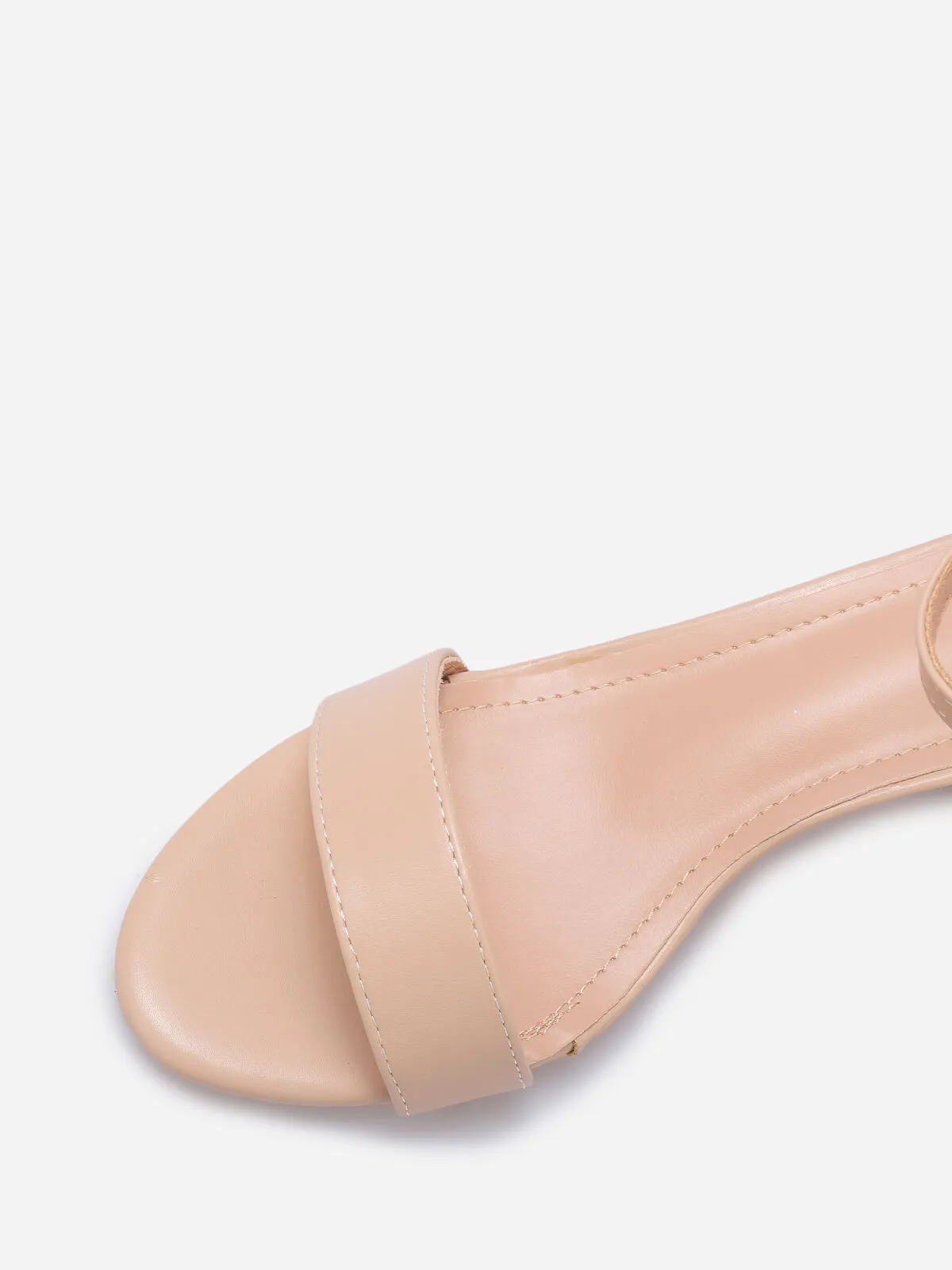 Sandales à talon carré grandes tailles- Beige