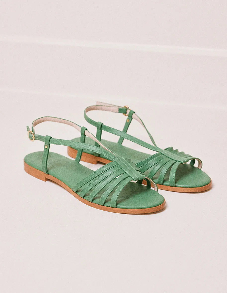 Sandales Ninon B - Cuir vert