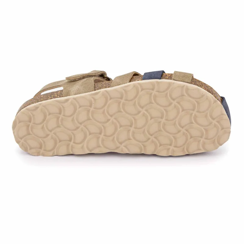 Sandales spartiates taupe et bride bleue Enfant BIOSTOCK à prix