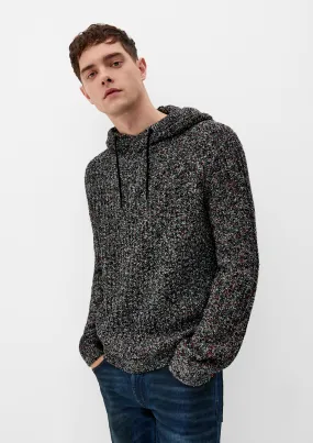 Sweat à capuche en maille d’aspect chiné