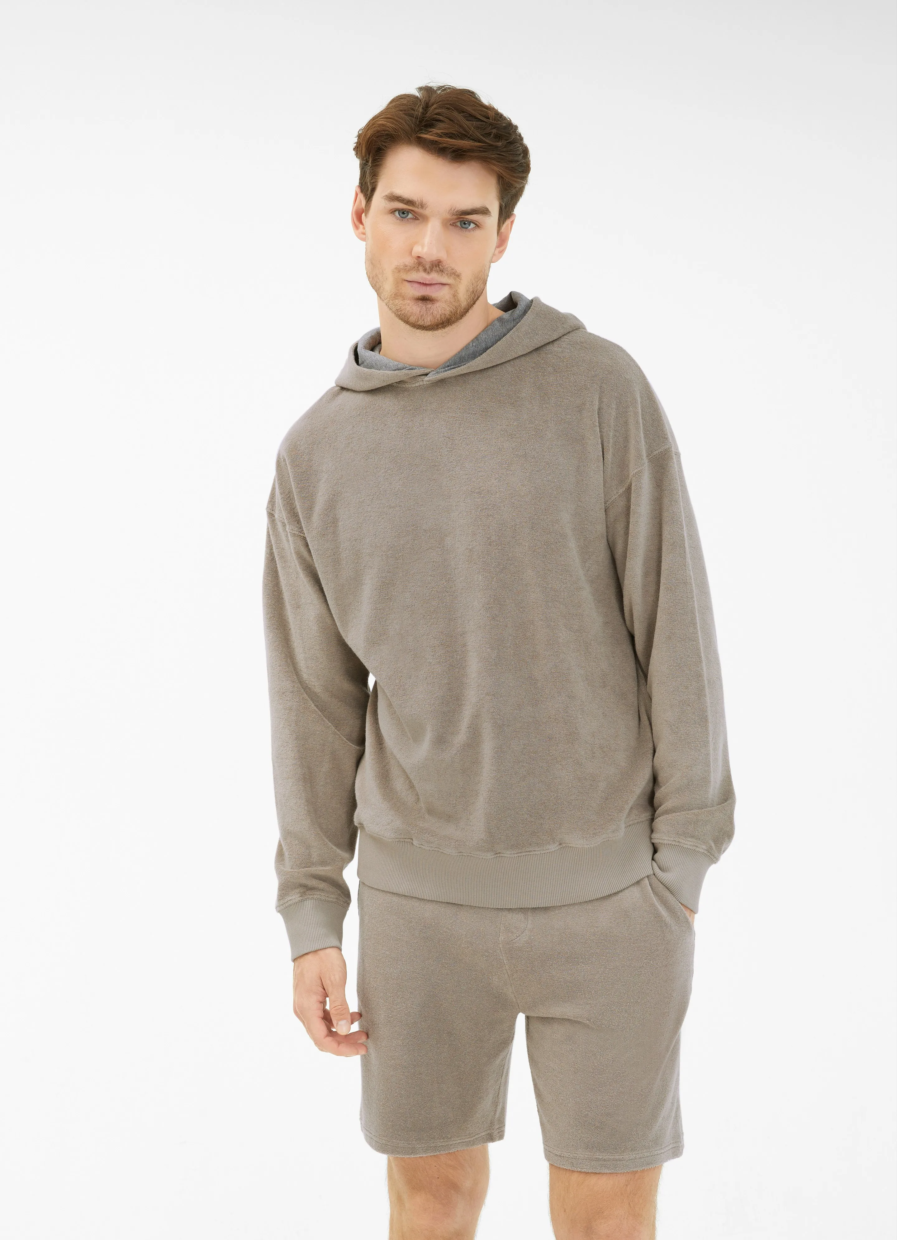 Sweat à capuche en tissu éponge