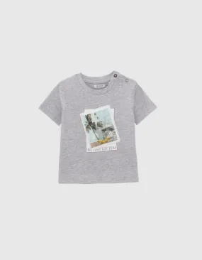 T-shirt gris visuel lenticulaire percussion bébé garçon