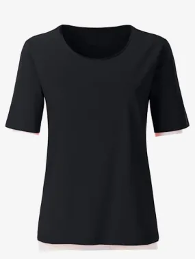 T-shirt simple avec effet brillant sur encolure