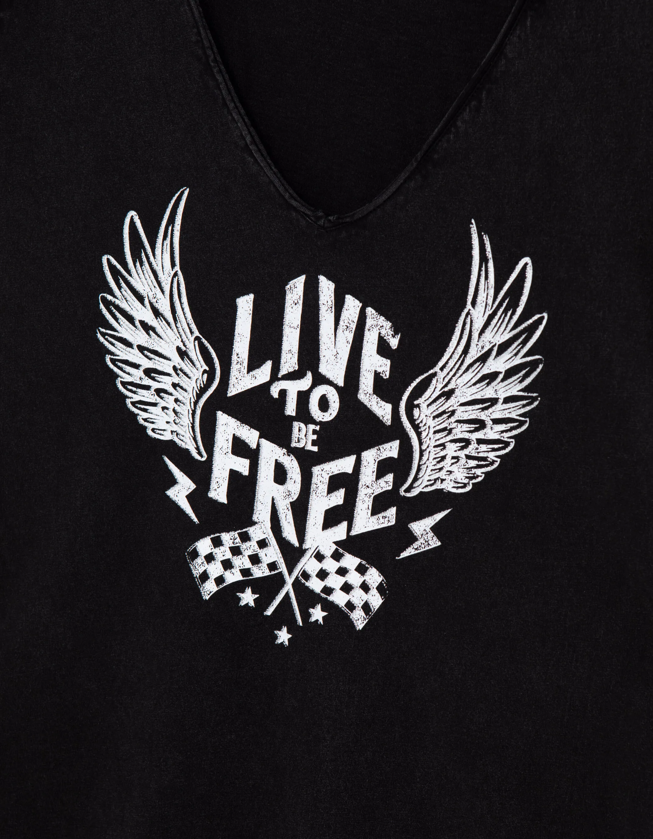 Tee-shirt noir visuel message ailé Femme