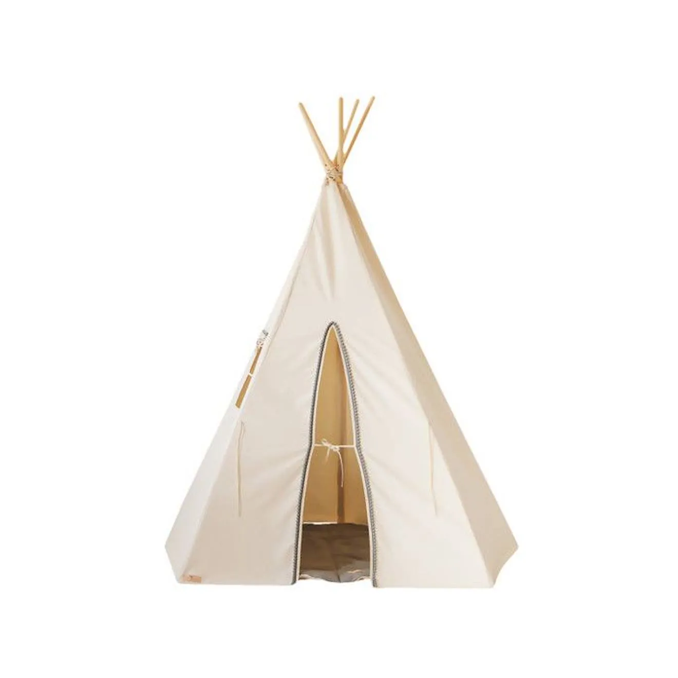 Tipi à pompons enfant Moi Mili "Pompons Gris" - pompons gris - TU blanc - 