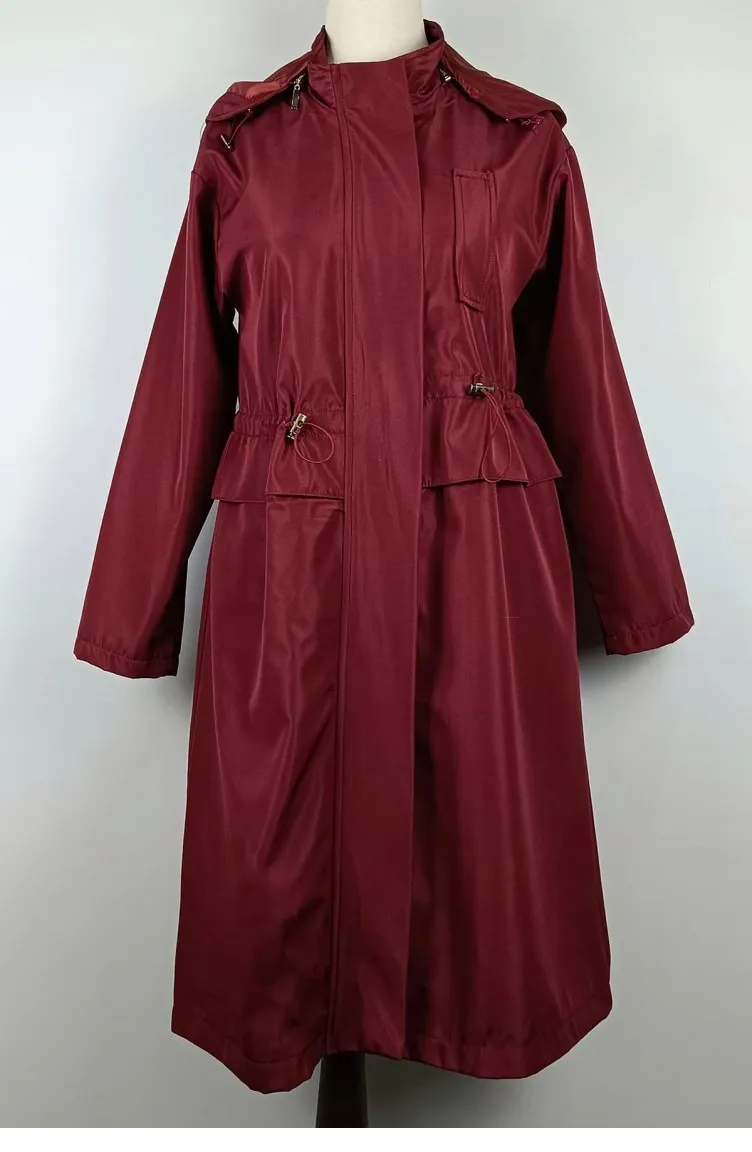 Trench à Capuche Rouge Claret K274 341