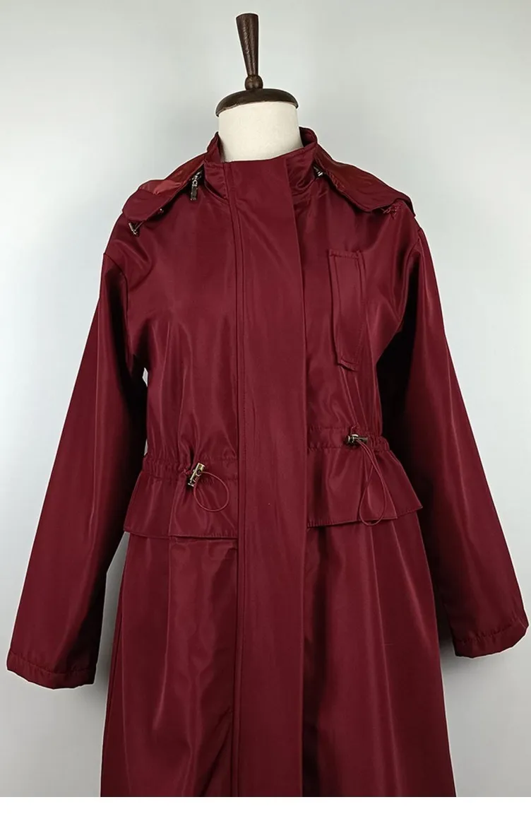 Trench à Capuche Rouge Claret K274 341