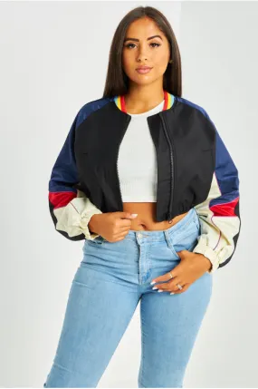 Veste courte noire colorée