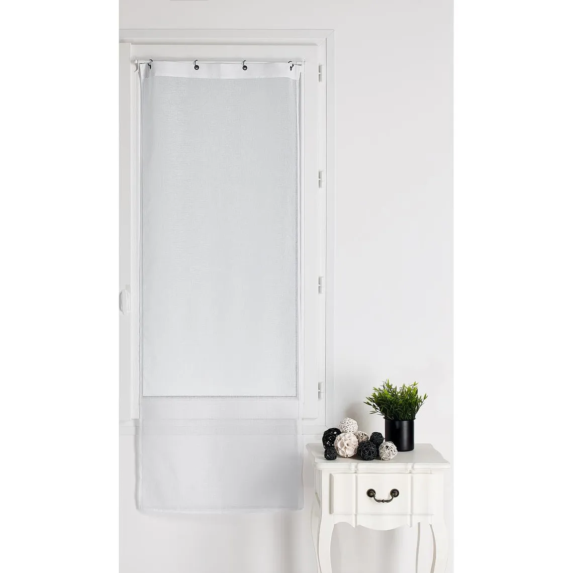 Vitrage Etamine Unie Blanc A L’Unité 90x120 | 3 Suisses